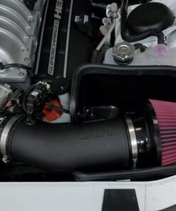 JLT 15-19 Dodge Charger/Challenger Hellcat 6.2L Black Textured Cold Air Intake Kit w/Red Filter