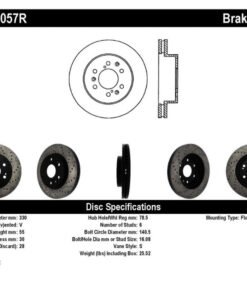 StopTech 05-10 GMC Sierra 1500 (w Rear Drum) / 07-09 GMC Yukon Front Right Slotted & Drilled Rotor