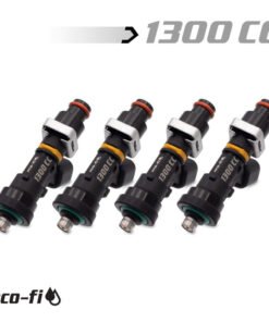 BLOX Racing Eco-Fi Street Injectors 1300cc/min w/1/2in Adapter Honda B/D/H Series (Set of 4)