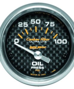 Autometer Carbon Fiber 52mm 100 PSI Electronic Oil Pressure Gauge