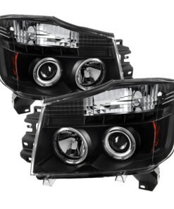 Spyder Nissan Titan 04-14/Armada 04-07 Projector Headlights LED Halo LED Blk PRO-YD-NTI04-HL-BK