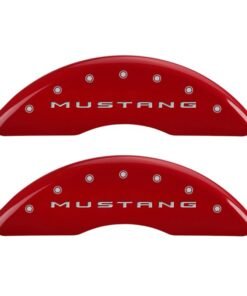 MGP 4 Caliper Covers Engraved Front 2015/Mustang Engraved Rear 2015/Bar & Pony Red/Silve 19in. Min