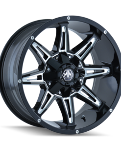 Mayhem 8090 Rampage 18x9 / 5x114.3 BP / 18mm Offset / 87mm Hub Black w/ Milled Spokes Wheel
