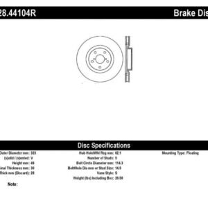 StopTech 93-98 Toyota Supra Turbo Drilled Right Front Rotor
