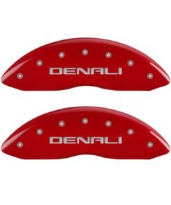 MGP 4 Caliper Covers Engraved Front & Rear Denali Red finish silver ch