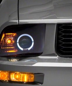 Raxiom 05-09 Ford Mustang Halogen 2010 Style LED Halo Headlights-Blk Hsng(Clear Lens/Excludes GT500)
