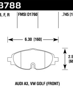 Hawk 15-17 VW Golf / Audi A3/A3 Quattro Performance Ceramic Street Front Brake Pads