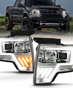 ANZO 2009-2013 Ford F-150 Projector Light Bar G4 Switchback H.L. Chrome Amber