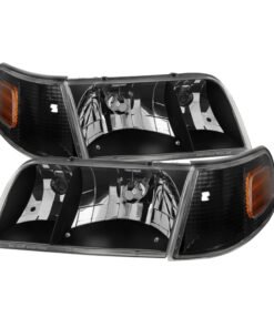 Xtune Crown Victoria 98-11 Crystal Headlights w/ Corner Lights Set Black HD-JH-CRVI98-SET-BK