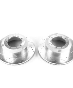 Power Stop 17-18 Ford F-450 Super Duty Rear Evolution Drilled & Slotted Rotors - Pair