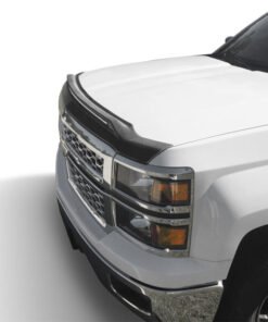 AVS 14-15 Chevy Silverado 1500 Aeroskin Low Profile Hood Shield w/ Lights - Black