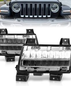 ANZO 2018-2021 Jeep Wrangler LED Side Markers Chrome Housing Clear Lens w/ Sequential Signal