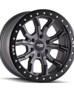 Dirty Life 9303 DT-1 17x9/5x127 BP/-12mm Offset/78.1mm Hub Matte Gunmetal Wheel - Beadlock