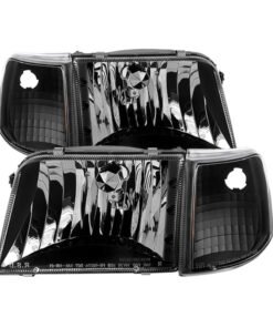 Xtune Ford Ranger 93-97 Crystal Headlights w/ Corner Lights 4pcs Sets Black HD-JH-FR93-SET-BK
