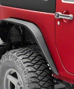 Officially Licensed Jeep 07-18 Jeep Wrangler JK Slim Fender Flares w/ Jeep Logo- Rear