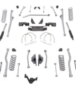 Rubicon Express 3.5" Extreme Duty Long Arm Front Radius and Rear 4-Link Suspension Lift Kit with MonoTube Shocks for 2007-2017 Jeep Wrangler JK