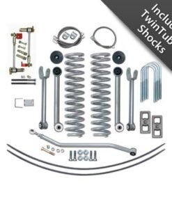 Rubicon Express 4.5" Super-Flex Short Arm Suspension Lift Kit with Rear Add-A-Leaf Springs and Twin Tube Shocks for 1984-2001 Jeep Cherokee XJ