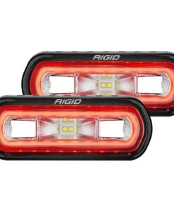 Rigid Industries 53122 SR-L Series 4.5"x1.2" 14W Rectangular Wide Beam LED Lights with Red Halo - Pair