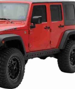Smittybilt SRC Rocker Guard for Jeep Wrangler Unlimited JK - with Plate - Black - 76646