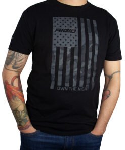 RIGID Industries 1055 RIGID T-Shirt, US Flag, Black, Large