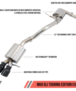 AWE Tuning Mk6 GLI 2.0T - Mk6 Jetta 1.8T Touring Edition Exhaust - Polished Silver Tips