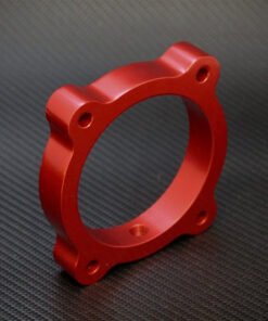 Torque Solution Throttle Body Spacer - Red: Hyundai Genesis V6 13+