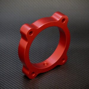 Torque Solution Throttle Body Spacer - Red: Hyundai Genesis V6 13+