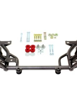 BMR 05-14 S197 Mustang K-Member w/ 1/2in Lowered Motor Mount and STD. Rack Mounts - Black Hammertone