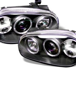 Spyder Volkswagen Golf IV 99-05 Projector Headlights LED Halo Black High H1 Low H1 PRO-YD-VG99-BK