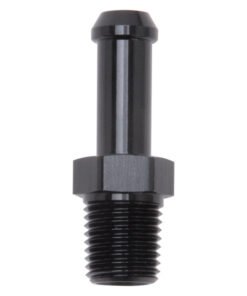 Edelbrock Hose End Straight 1/4In NPT to 3/8In Barb Black Anodize