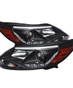 Spyder Ford Focus 12-14 Projector Headlights Halogen Model Only - DRL Black PRO-YD-FF12-DRL-BK
