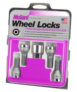 McGard Wheel Lock Bolt Set - 4pk. (Cone Seat) M12X1.5 / 17mm Hex / 25.5mm Shank Length - Chrome