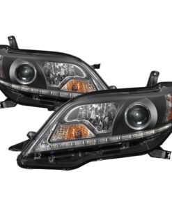 Spyder Toyota Sienna 2011-2014  Projector Headlights - DRL LED - Black PRO-YD-TSEN11-DRL-BK