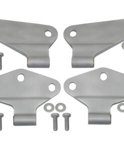 Kentrol 07-18 Jeep Wrangler JK Body Door Hinge Set 4 Pieces 2 Door Bare Grey