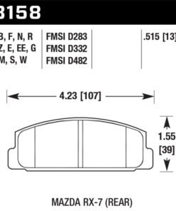 Hawk 2003-2005 Mazda 6 HPS 5.0 Rear Brake Pads