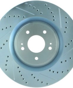StopTech Select Sport 08-11 Mitsubishi Evo X Slotted and Drilled Left Front Rotor