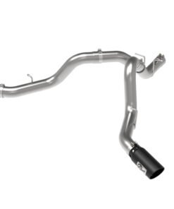 aFe Large Bore-HD 4in 409SS DPF-Back Exhaust System w/Black Tip 20 GM Diesel Trucks V8-6.6L (td) L5P