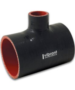 Vibrant 4 Ply Reinforced Silicone T Adapter - 2in Outlet ID x 4in OAL x 1in Branch ID (BLACK)