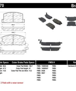 StopTech Performance 1/90-95/00-05 Toyota MR2/Spyder Rear Brake Pads