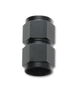 Vibrant Fitting Straight Coupler Union Adapter Female -10 AN to Female -12 AN Aluminum Black Anodize