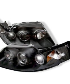 Spyder Ford Mustang 99-04 Projector Headlights LED Halo Black High H1 Low H1 PRO-YD-FM99-1PC-AM-BK
