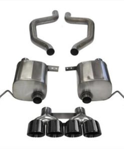 Corsa 2015 Chevy Corvette Z06 3in Axle Back Exhaust, Black Quad 4.5in Tip (Xtreme)