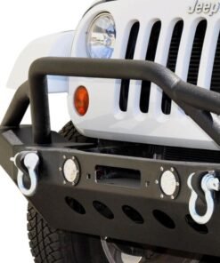 DV8 Offroad 07-18 Jeep Wrangler JK/JL FS-8 Mid Length Steel Front Bumper w/ LED Lights