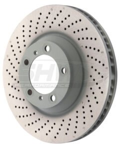 SHW 07-13 Porsche 911 Turbo 3.8L w/o Ceramic Brakes Left Front Drilled-Dimpled MB Brake Rotor