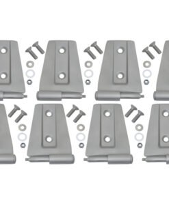 Kentrol 07-18 Jeep Wrangler JK Door Hinge Set 8 Pieces 4 Door Bare Grey