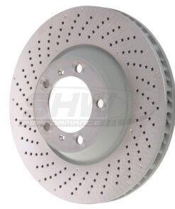 SHW 09-13 Porsche 911 Turbo w/Cntr Lock/Spyder Wheel w/o Ceramic Brake Left Frt Drill-Dimp MB Rotor
