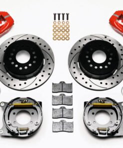 Wilwood Forged Dynalite P/S Park Brake Kit Drilled Red Ford 8.8 w/2.5in Offset-5 Lug
