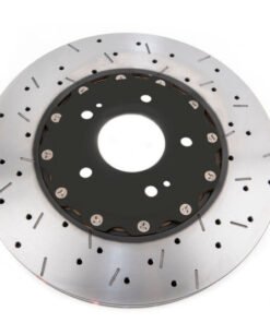 DBA 00-05 Mitsubishi Evo 5/6/7/8 / 06-08 Evo 9 Black Front Drilled & Slotted 5000 Series