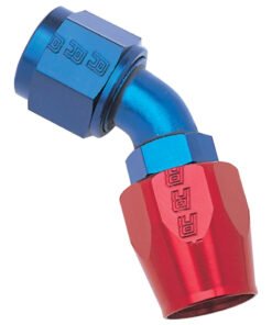Russell Performance -10 AN Red/Blue 45 Degree Full Flow Hose End