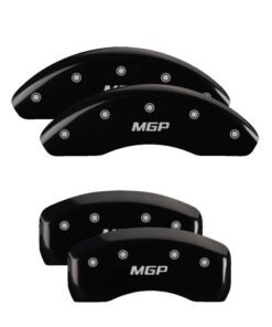 MGP 4 Caliper Covers Engraved Front & Rear MGP Black Finish Silver Characters 21 Ford Bronco Sport